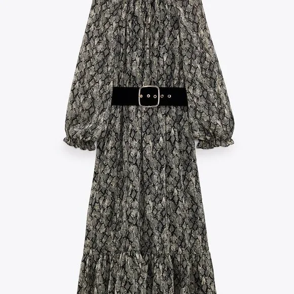 NWT ZARA ANIMAL PRINT MIDI DRESS size S - Picture 3 of 11